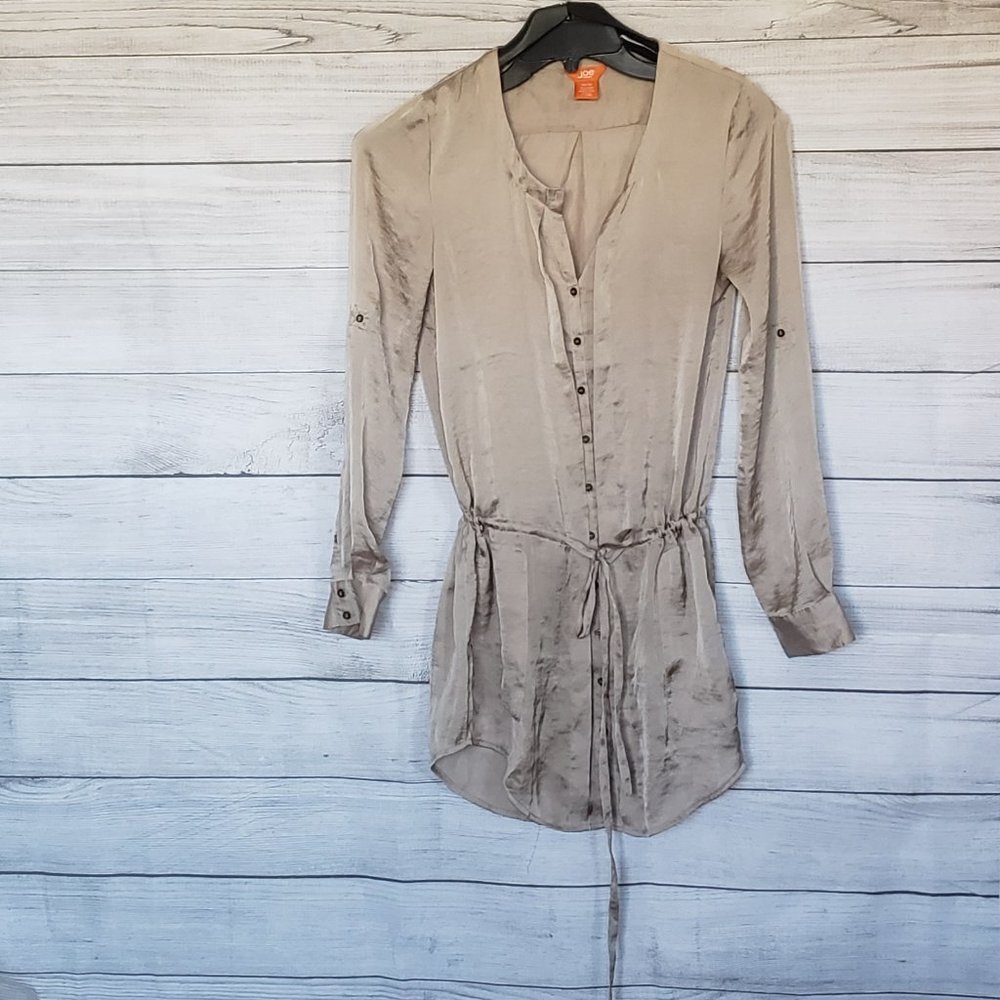 Sexy Joe Fresh Gold Button Down Blouse With Pockets